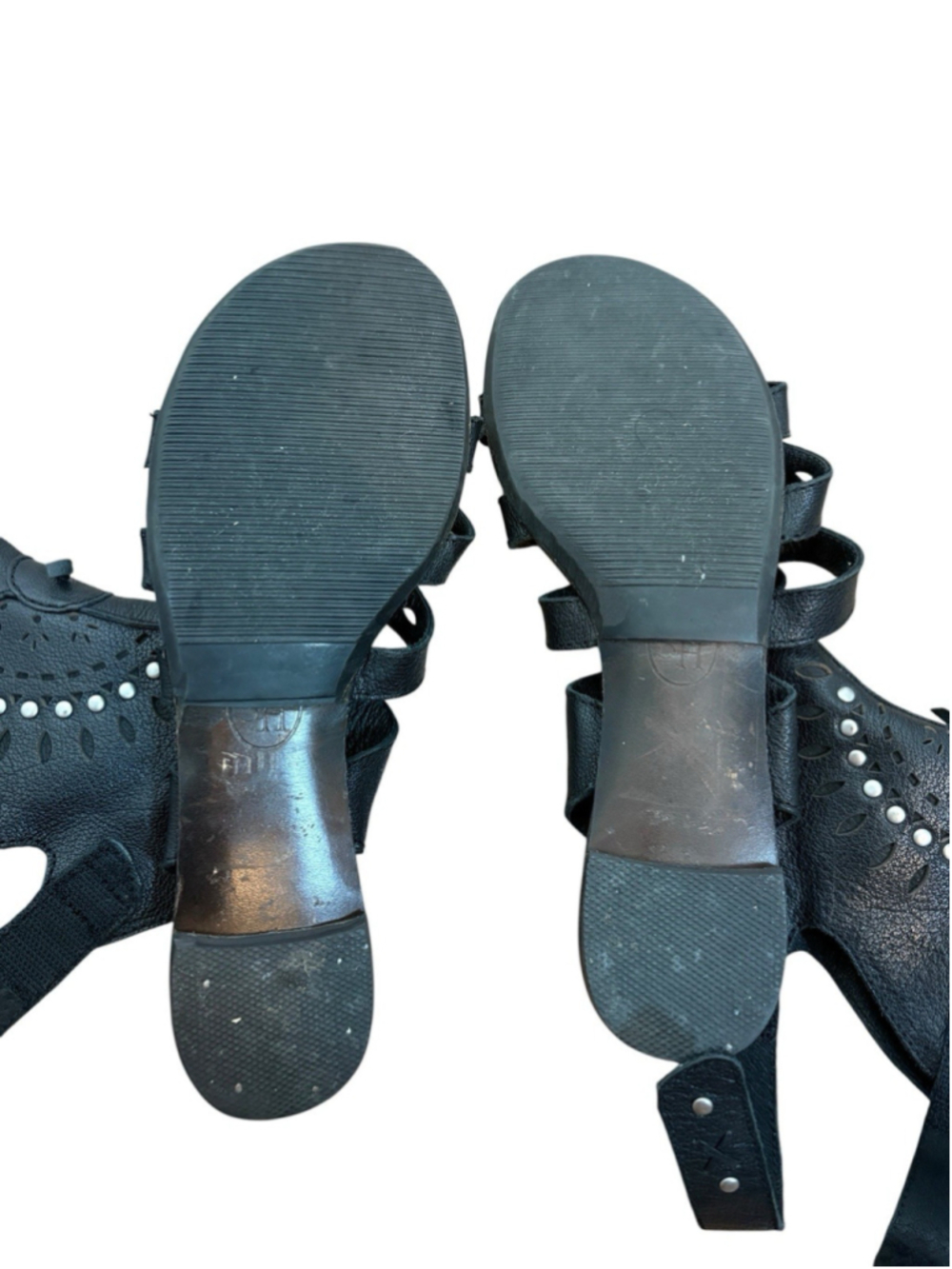 ASH Black Leather Cutout Gladiator Sandals Knee High Flat Sandals US 7 Rare - Picture 5 of 11